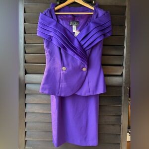 Alex Evenings Size 14 Evening Wear 2 Piece Dress Top Skirt Purple NWT